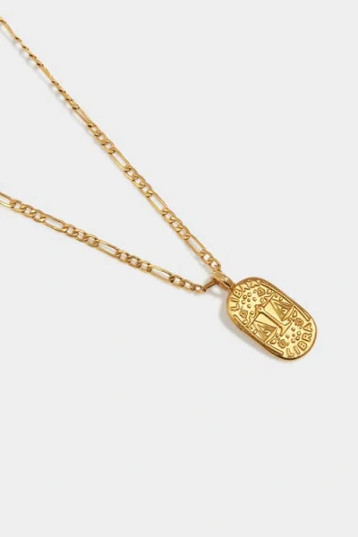 Katie Loxton 'libra' Waterproof Gold Zodiac Necklace In Blue