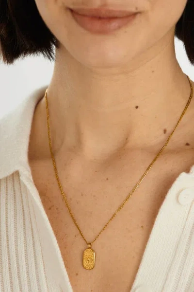 Katie Loxton 'aries' Waterproof Gold Zodiac Necklace In Brown