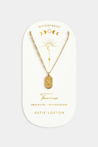 Katie Loxton 'taurus' Waterproof Gold Zodiac Necklace In Gold
