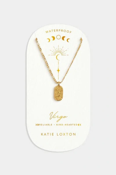 Katie Loxton 'virgo' Waterproof Gold Zodiac Necklace In Gold