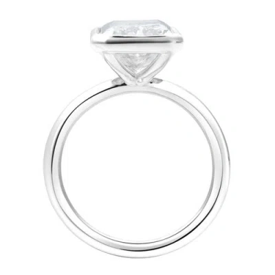 Luvmyjewelry Sophie 14k Gold Radiant Bezel Lab Grown Diamond Solitaire Engagement Ring In Silver