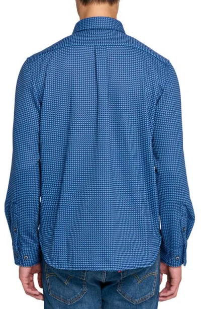 Construct Houndstooth Shirt Jacket In Blue