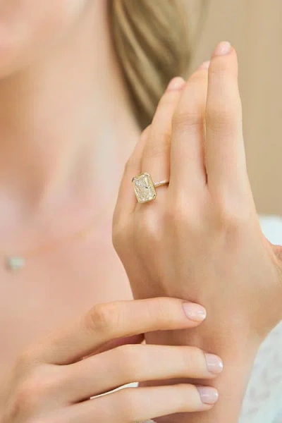 Luvmyjewelry Sophie 14k Gold Radiant Bezel Lab Grown Diamond Solitaire Engagement Ring In Silver