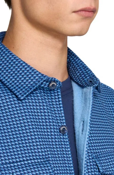 Construct Houndstooth Shirt Jacket In Blue