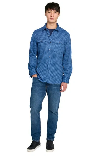 Construct Houndstooth Shirt Jacket In Blue