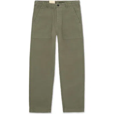 Fortela Newfatigue Herringbone Cotton Fatigue Trousers In Green