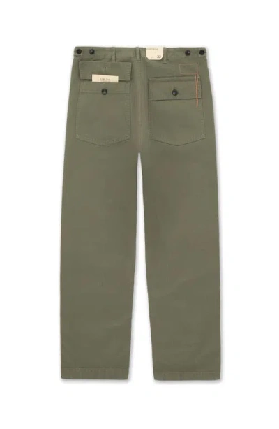 Fortela Newfatigue Herringbone Cotton Fatigue Trousers In Green