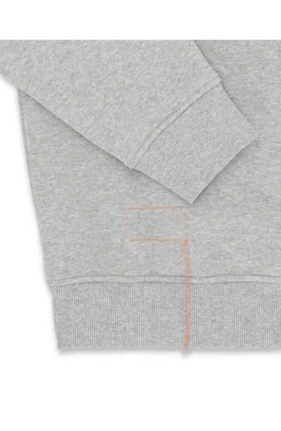 Fortela Yale Fleece Jersey Quarter Zip Collared Sweatshirt In Gray