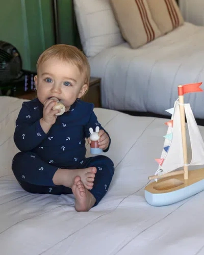 Minimoi 2 Piece Seas The Day Pull-on Pajama Set In Blue