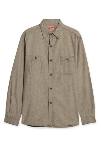 Fortela Otero Carbon Chambray Shirt In Brown