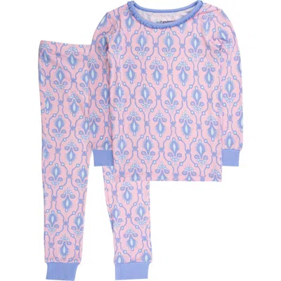 Rufflebutts Girls Softsnooze Ruffle Long Sleeve Pajama Set In Multi