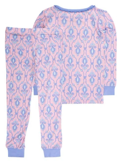 Rufflebutts Girls Softsnooze Ruffle Long Sleeve Pajama Set In Multi