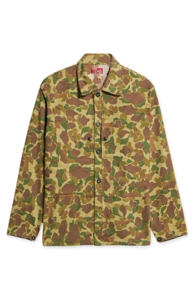 Fortela Frog Cotton Camouflage Overshirt In Green