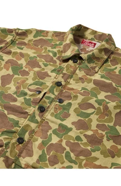 Fortela Frog Cotton Camouflage Overshirt In Green
