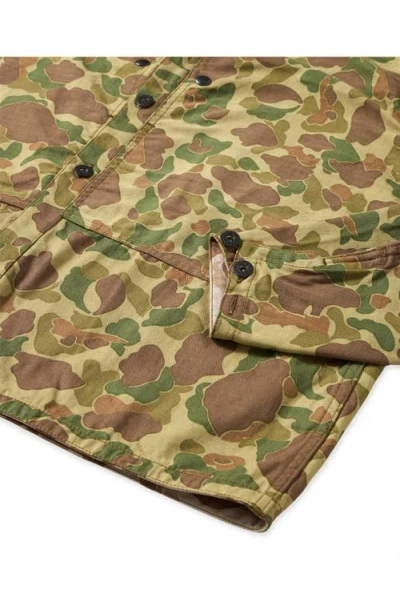 Fortela Frog Cotton Camouflage Overshirt In Green