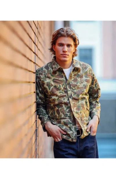 Fortela Frog Cotton Camouflage Overshirt In Green