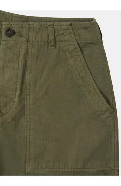 Fortela Jerryt Herringbone Cotton Fatigue Trousers In Green