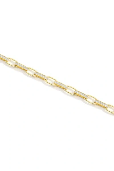 Mint & Lily Interlinked Diamond Paperclip Bracelet In Gold