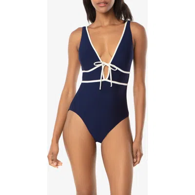 Helen Jon Plunge Front Tie One-piece In Multi