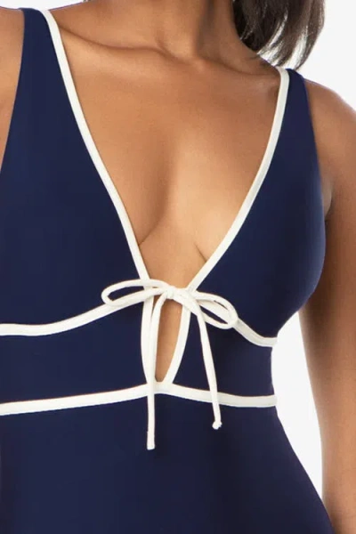 Helen Jon Plunge Front Tie One-piece In Multi