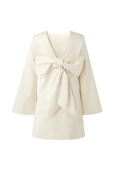 Malina Elna Bow Detailed Mini Dress In White