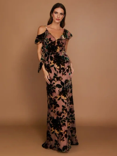 Six Stories Floral Devore Strappy Dress In Multi