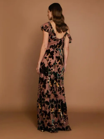 Six Stories Floral Devore Strappy Dress In Multi