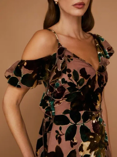 Six Stories Floral Devore Strappy Dress In Multi