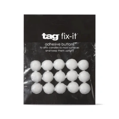 Tag Fix-it Buttons Candle Sticky Dots 15pc Adhesive Adapters In White