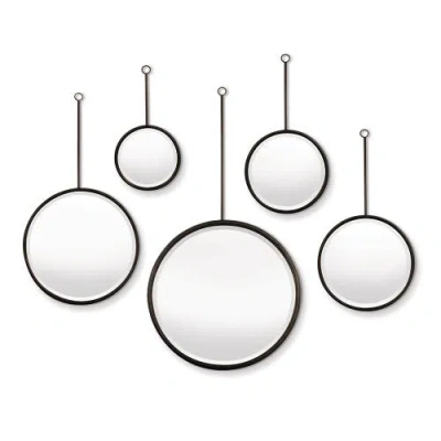 Napa Home & Garden Maison Noir Pendulum Mirrors Set Of 5 In Black