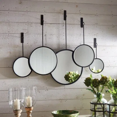 Napa Home & Garden Maison Noir Pendulum Mirrors Set Of 5 In Black