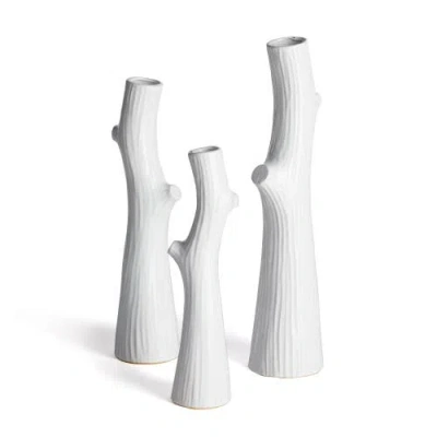 Napa Home & Garden Woodland Tall Vases Set Of 3 In White