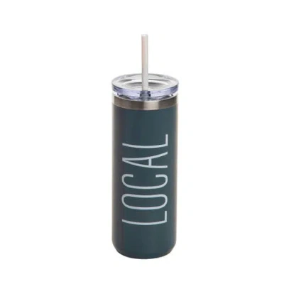 Totalee Gift Local Tumbler W/ Straw Metal Green 18 oz In Gray