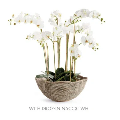 Napa Home & Garden Burma Rattan Scalloped Edge Bowl Large In Brown