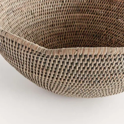 Napa Home & Garden Burma Rattan Scalloped Edge Bowl Large In Brown