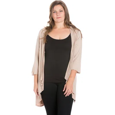 24seven Comfort Apparel Womens Plus Midweight Softshell Vest Jacket In Neutral