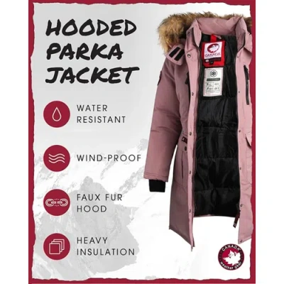 Canada Weather Gear Long Winter Jacket In Pink