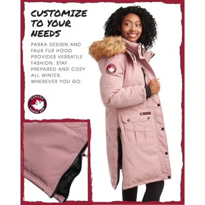 Canada Weather Gear Long Winter Jacket In Pink