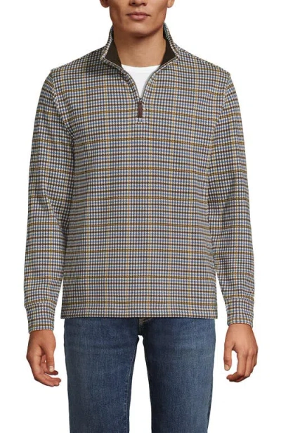 Lands' End Bedford Rib Casual Quarter Zip Sweater In Gray