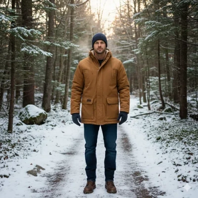 Canada Weather Gear Duck Canvas Jacket In Brown