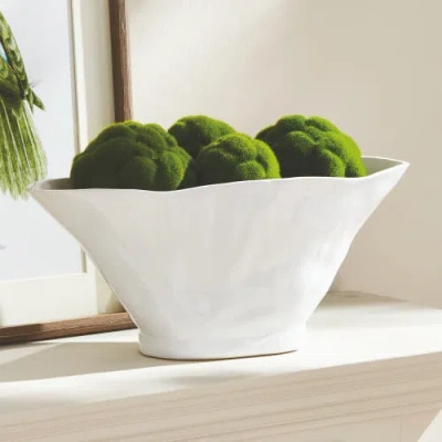 Napa Home & Garden Madara White Gloss Oval Large Ceramic Sculptural Vase 18.75" In White