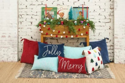 Carol & Frank 48" Ruby & White Pompom Garland In Multi