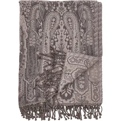 Elisabeth York 50" X 70" Nerina Fig Purple Cotton Accent Throw Blanket In Brown