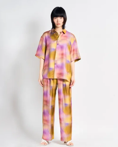 Lost Pattern Nyc "brooklyn" Oversized Silk Hawaii Shirt In Multi