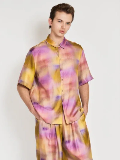 Lost Pattern Nyc "brooklyn" Oversized Silk Hawaii Shirt In Multi