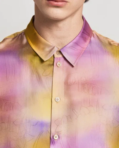 Lost Pattern Nyc "brooklyn" Oversized Silk Hawaii Shirt In Multi