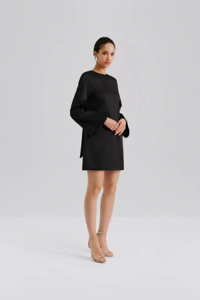 Malina Elna Bow Detailed Mini Dress In Brown