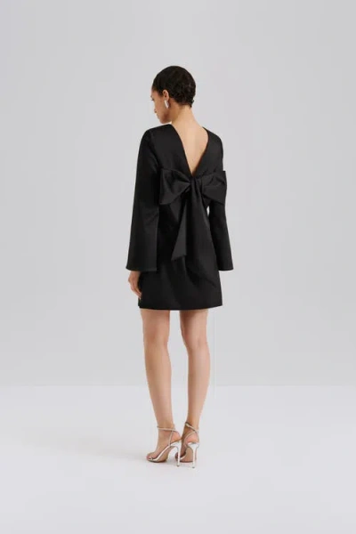 Malina Elna Bow Detailed Mini Dress In Brown