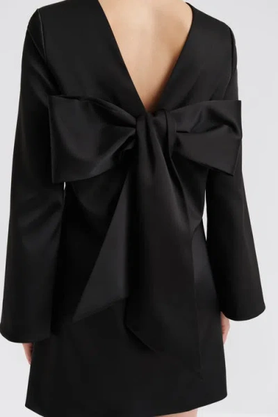 Malina Elna Bow Detailed Mini Dress In Brown