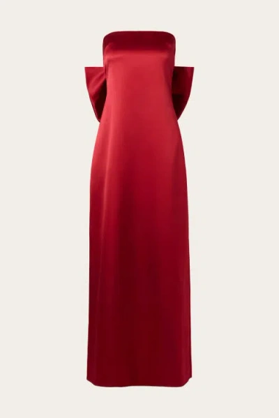 Malina Elmina Bow Detailed Maxi Dress In Red